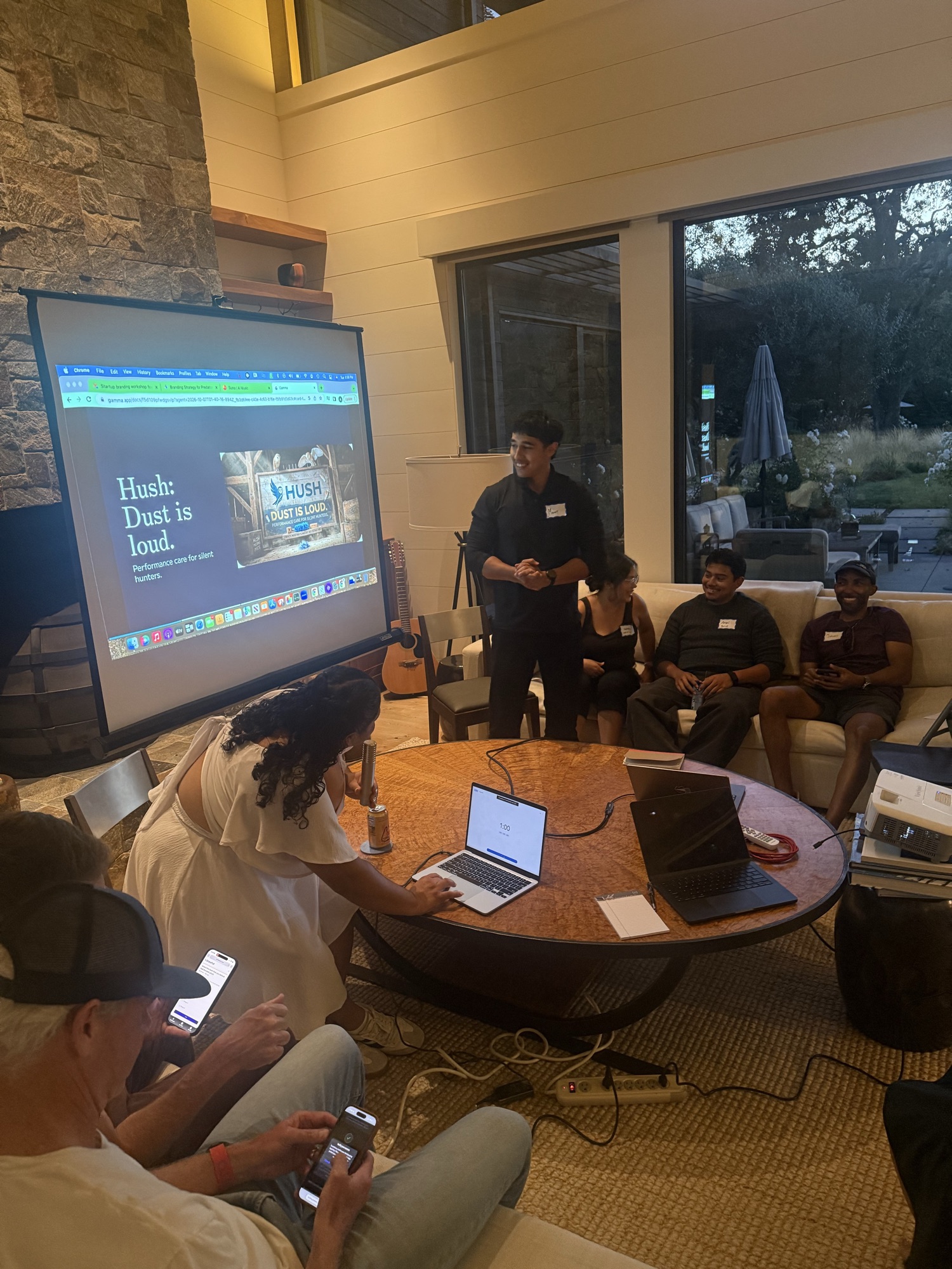 An Eastside alumnus sharing an AI project during the event